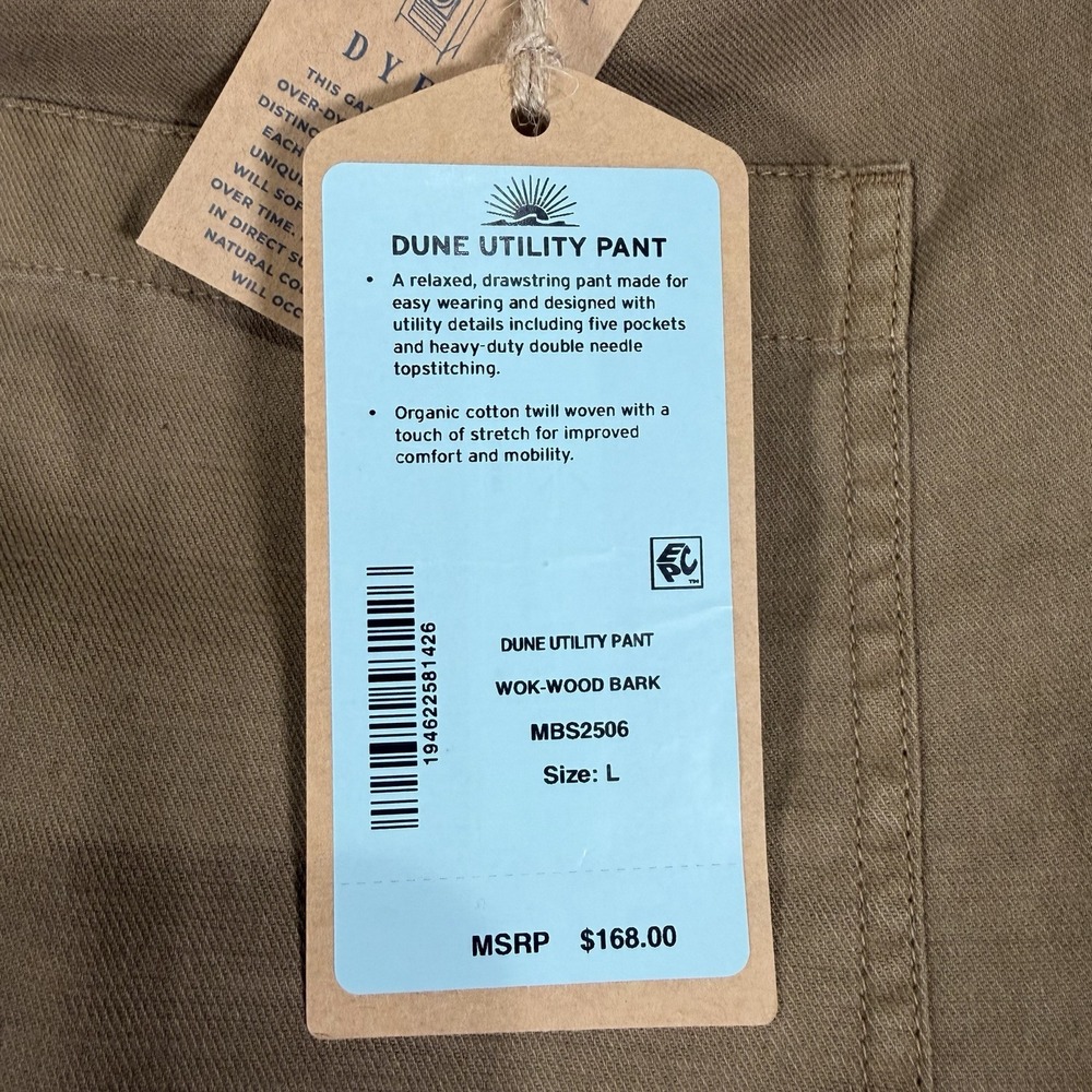 NWT Faherty Dune Utility‎ Pant Drawstring Wood Ba… - image 5